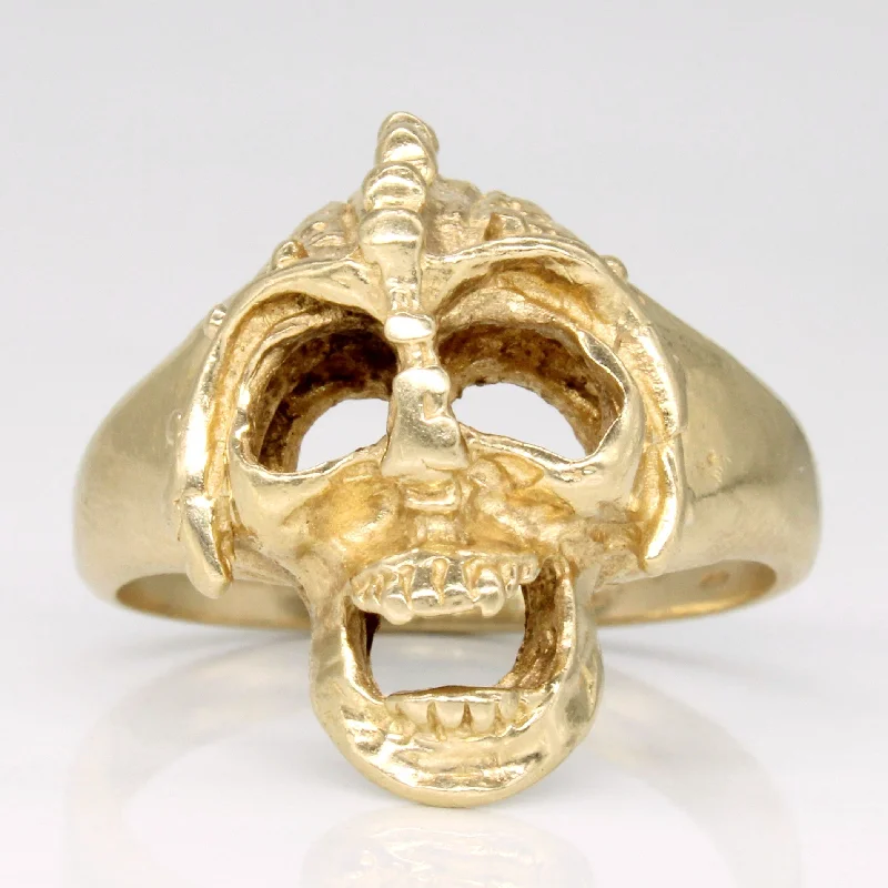 10k Yellow Gold Skull Ring | SZ 10 |