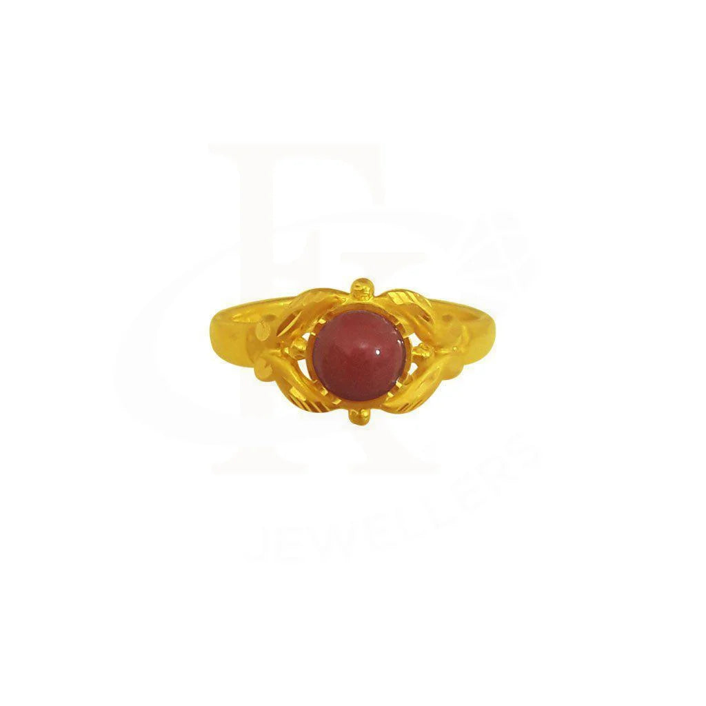 Gold Solitaire Ring 22KT - FKJRN1864