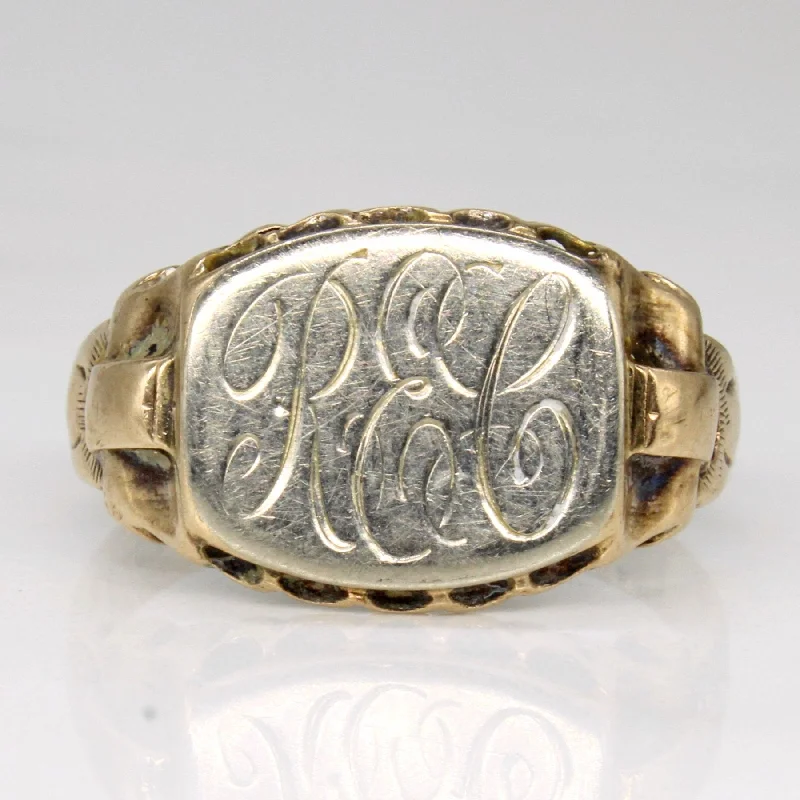 10k Two Tone Gold Initial Ring | SZ 8.75 |