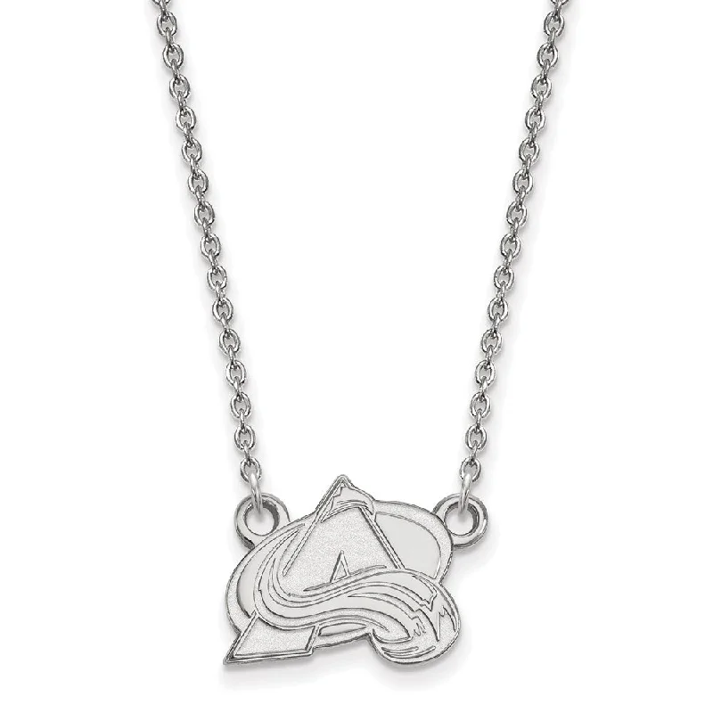 Sterling Silver NHL Colorado Avalanche Small Necklace, 18 In