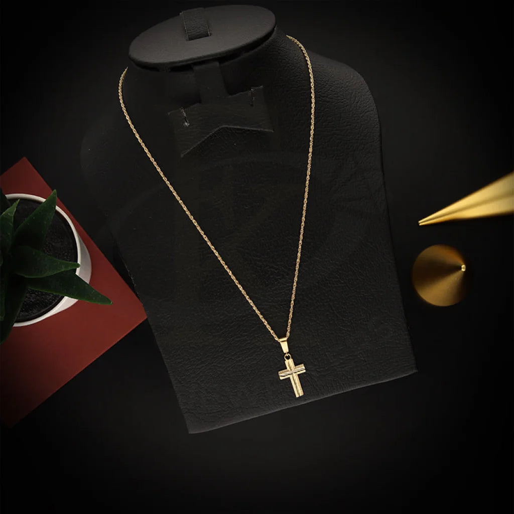 Gold Necklace (Chain With Cross Pendant) 18KT - FKJNKL18K5452