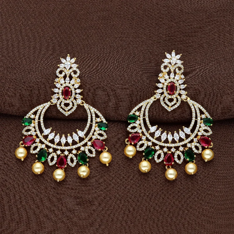 Zirconia Chandbali Earrings