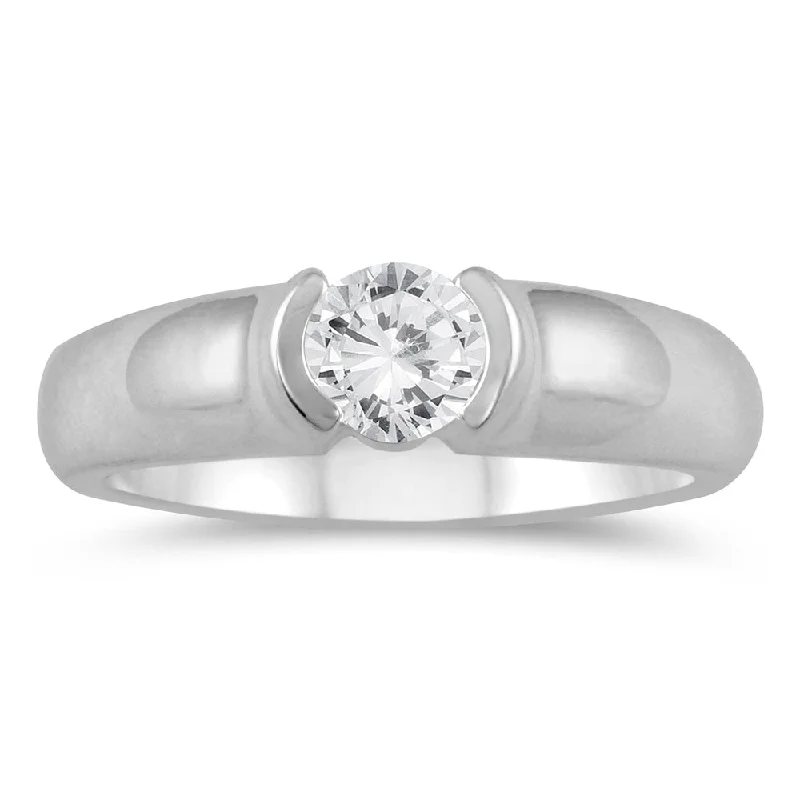 1/4 Carat Diamond Solitaire Ring in 10K White Gold