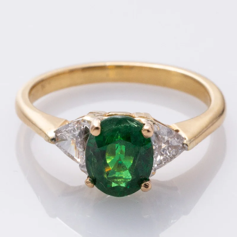 14K Tsavorite and Diamond Cocktail Ring | 1.32ct, 0.30ctw | SZ 4.25 |