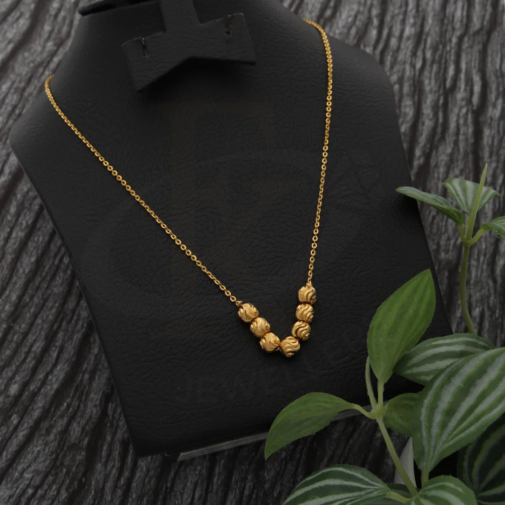 Gold Beads Necklace 21KT - FKJNKL21K7743