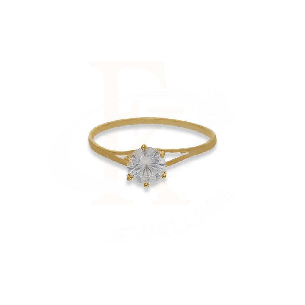 Gold Round Shaped Solitaire Ring in 18KT - FKJRN18K2677