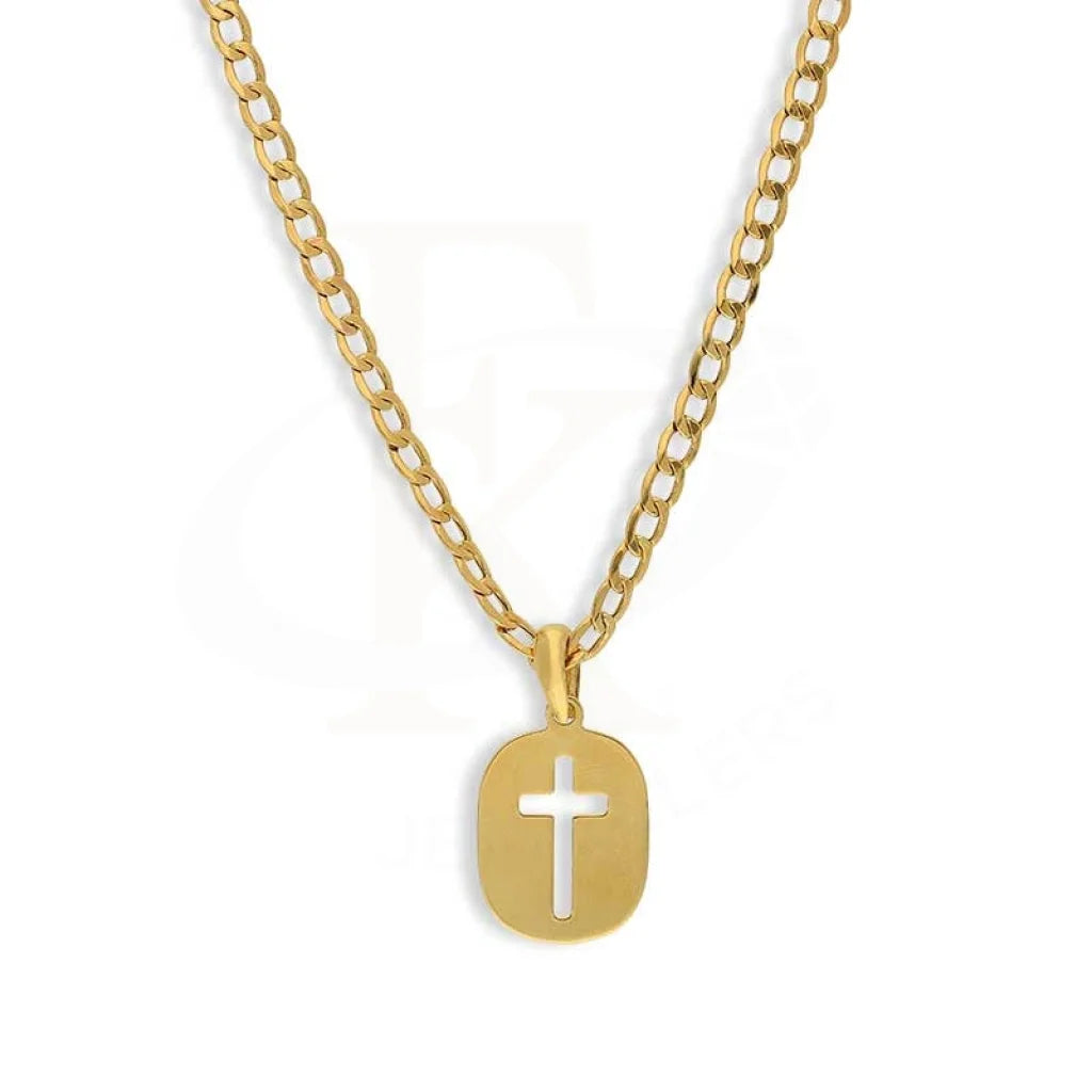 Gold Necklace (Chain With Cross Pendant) 18KT - FKJNKL18K3139