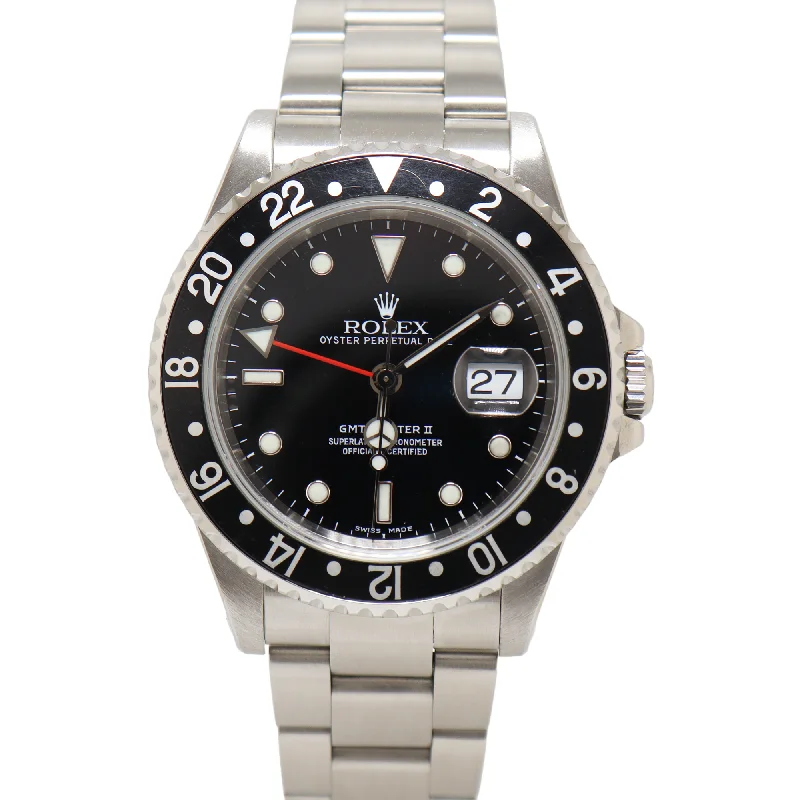 Rolex GMT-Master II 40mm Black Dial Watch Ref# 16710