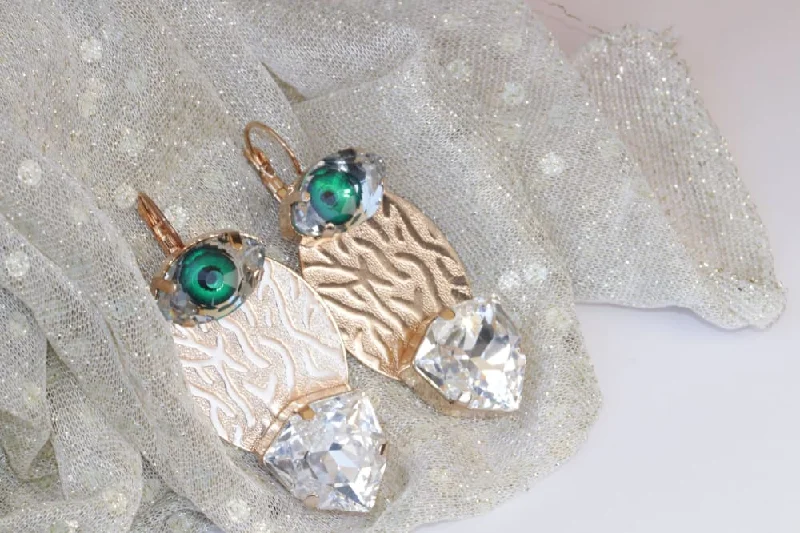 GREEN EYE EARRINGS