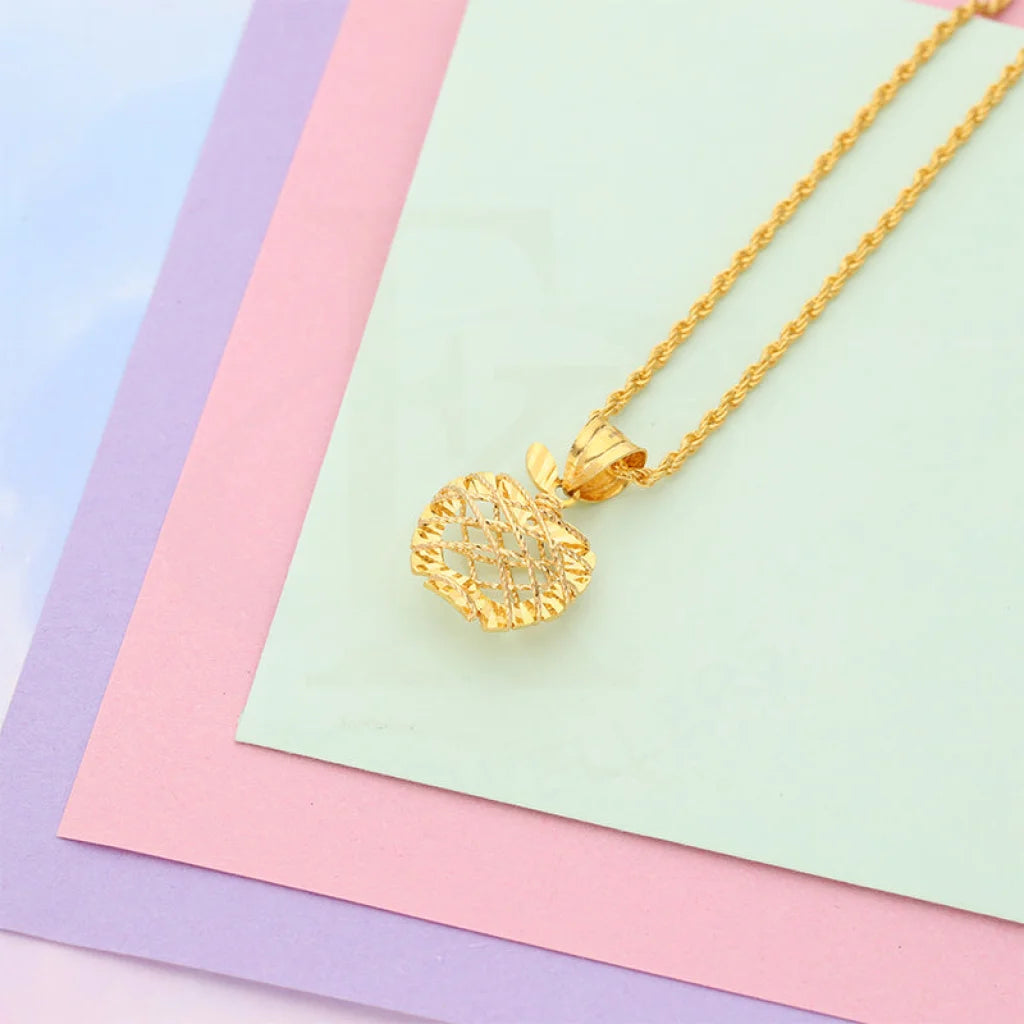 Gold Necklace (Chain With Apple Shaped Pendant) 21KT - FKJNKL21K5129