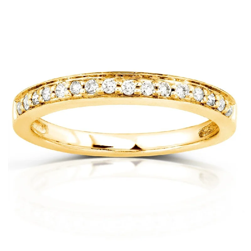 Annello by Kobelli 14k Yellow Gold 1/6ct TDW Diamond Wedding Band