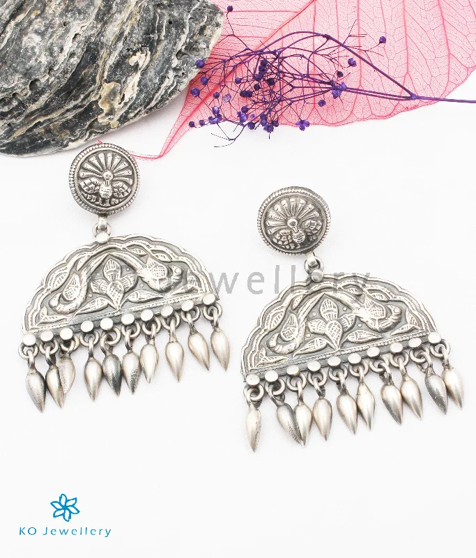 The Rajaka Silver Parrot Earrings