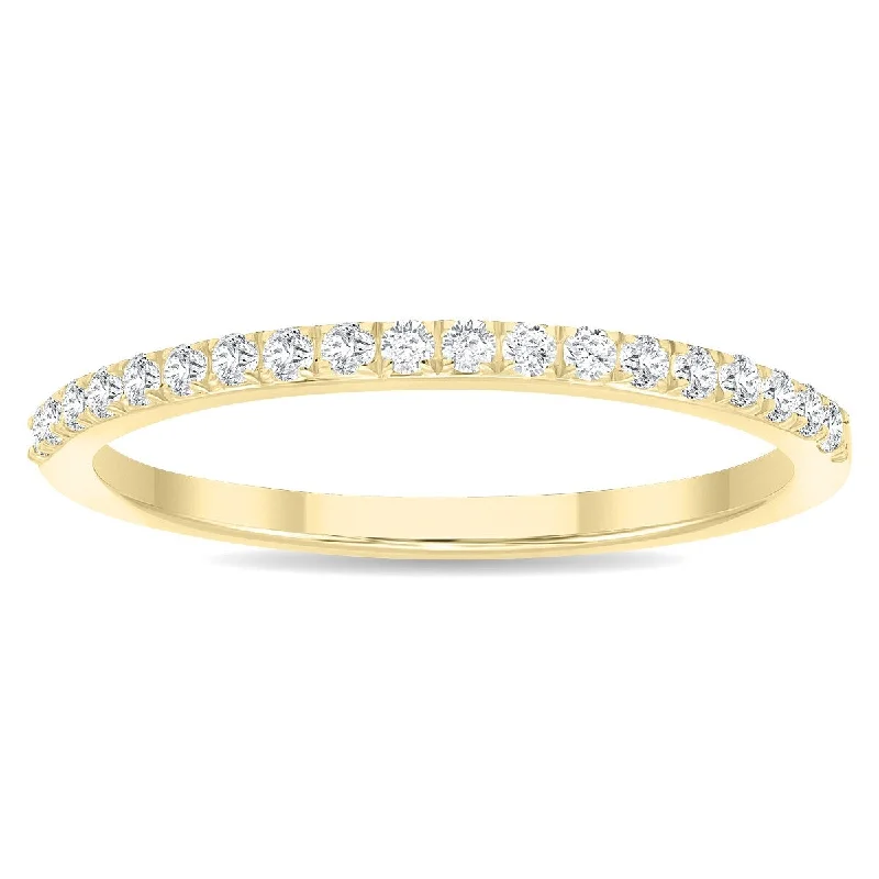 1/5 Carat TW Thin Diamond Wedding Band in 10K Yellow Gold