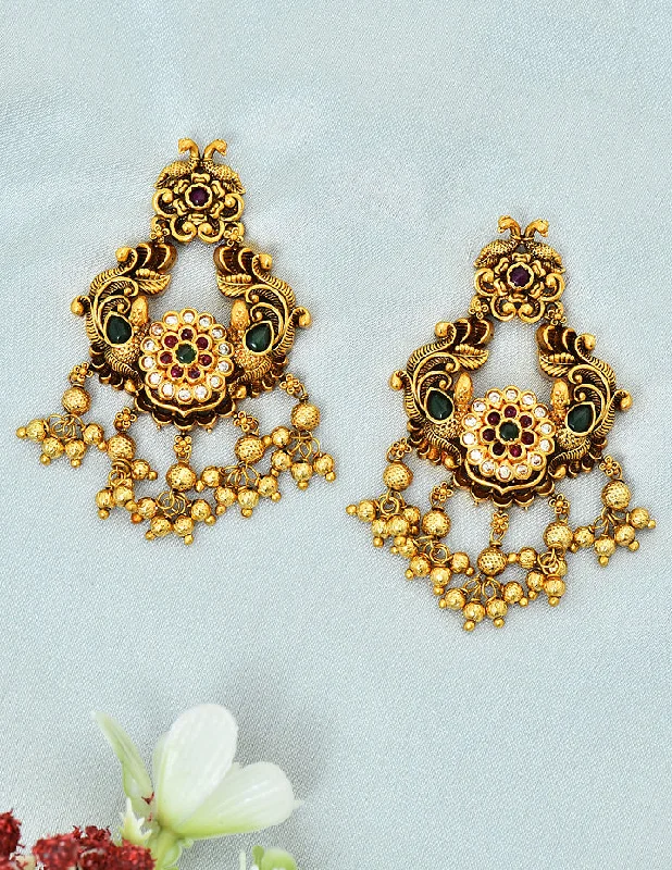 Stunning Designer Zirconia Chandbali Earrings