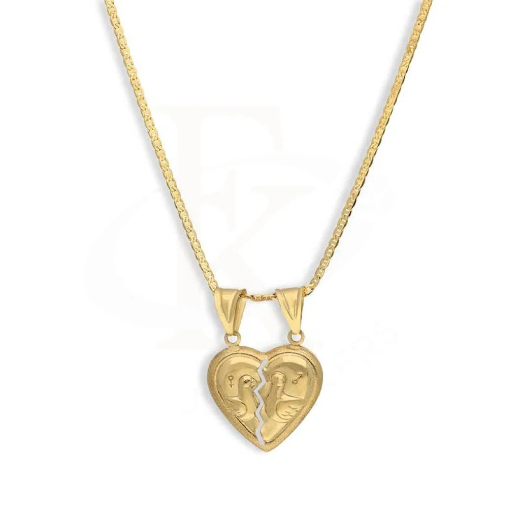 Gold Necklace (Chain With Broken Heart Pendant) 18KT - FKJNKL18K3137