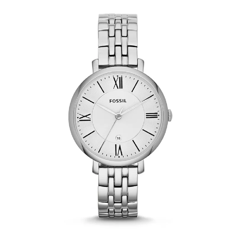 Fossil Ladies Round White Roman Dial Watch