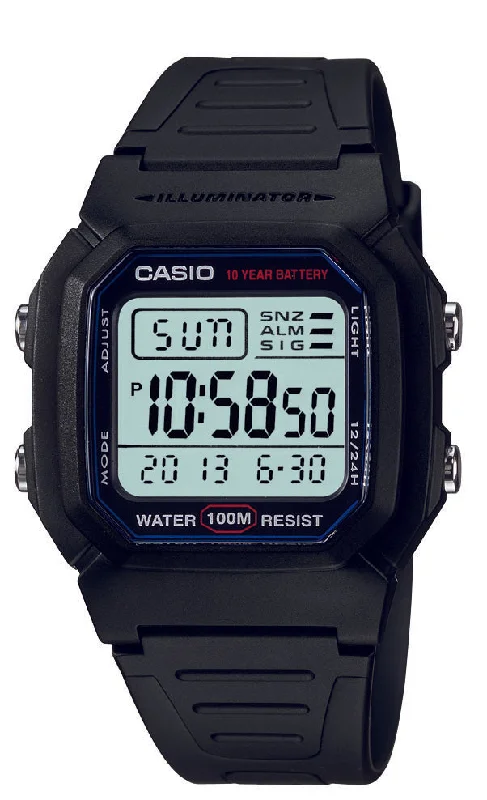 Casio Men's Digital Alarm Watch Model- W-800H-1AVDF