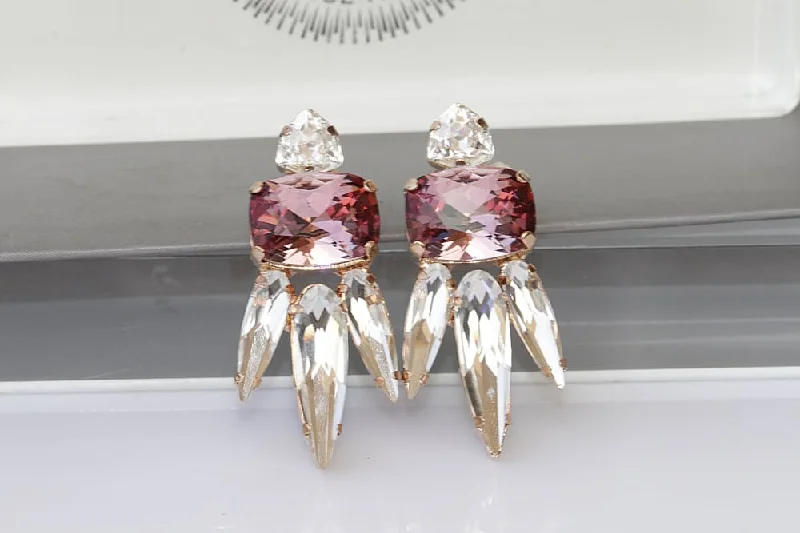 PINK CLUSTER EARRINGS