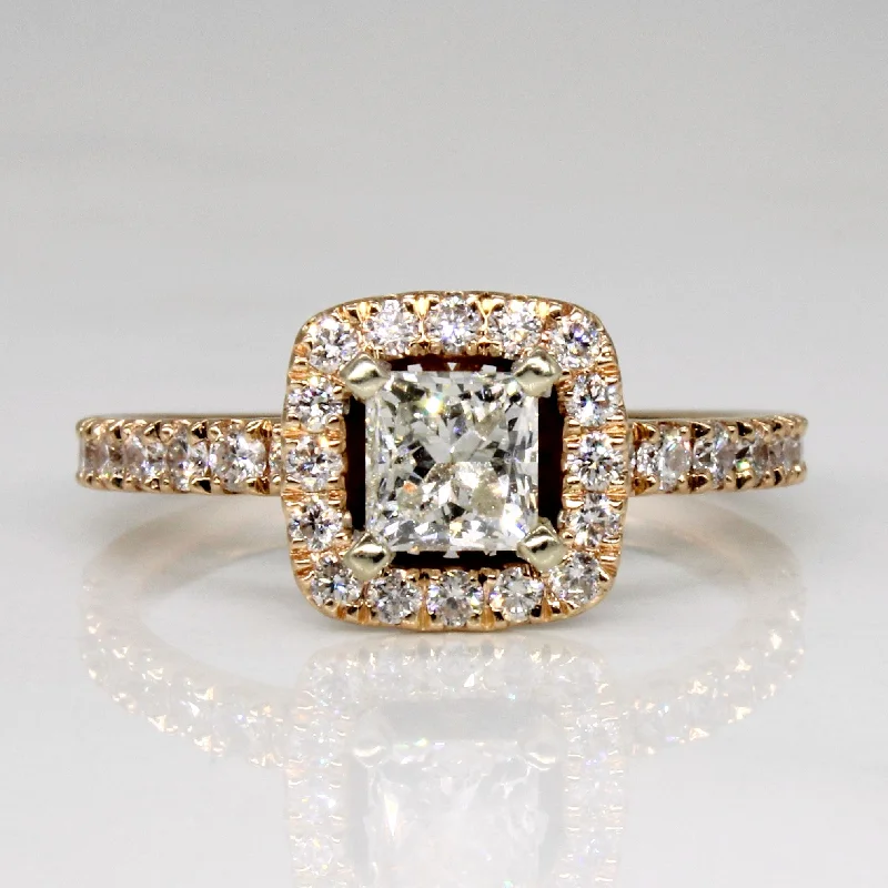 Diamond Halo 14k Ring | 0.81ctw | SZ 5.25 |