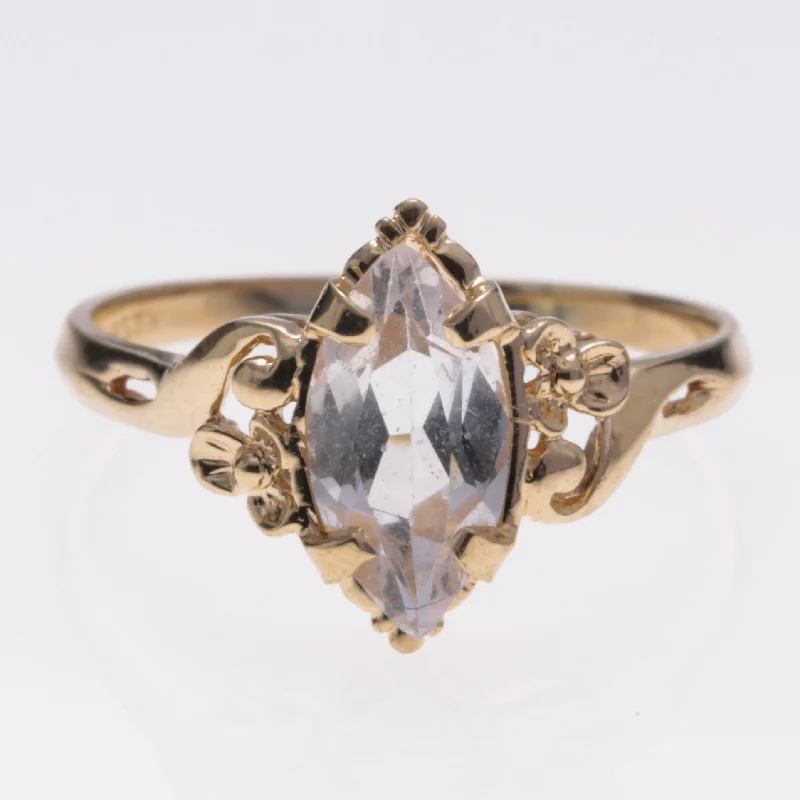 10K Yellow Gold White Topaz Ring | 1.33ctw | SZ 7.75