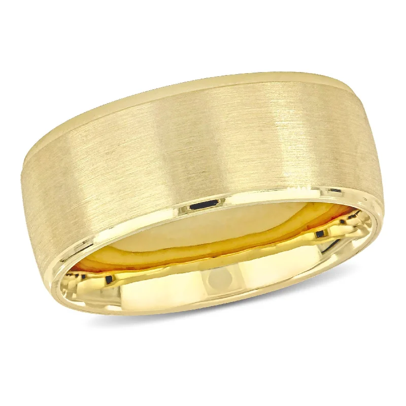 Miadora 8mm Brushed Finish Wedding Band in 14k Yellow Gold