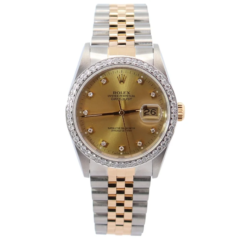 Rolex Datejust 36mm Champagne Dial Watch Ref# 16233