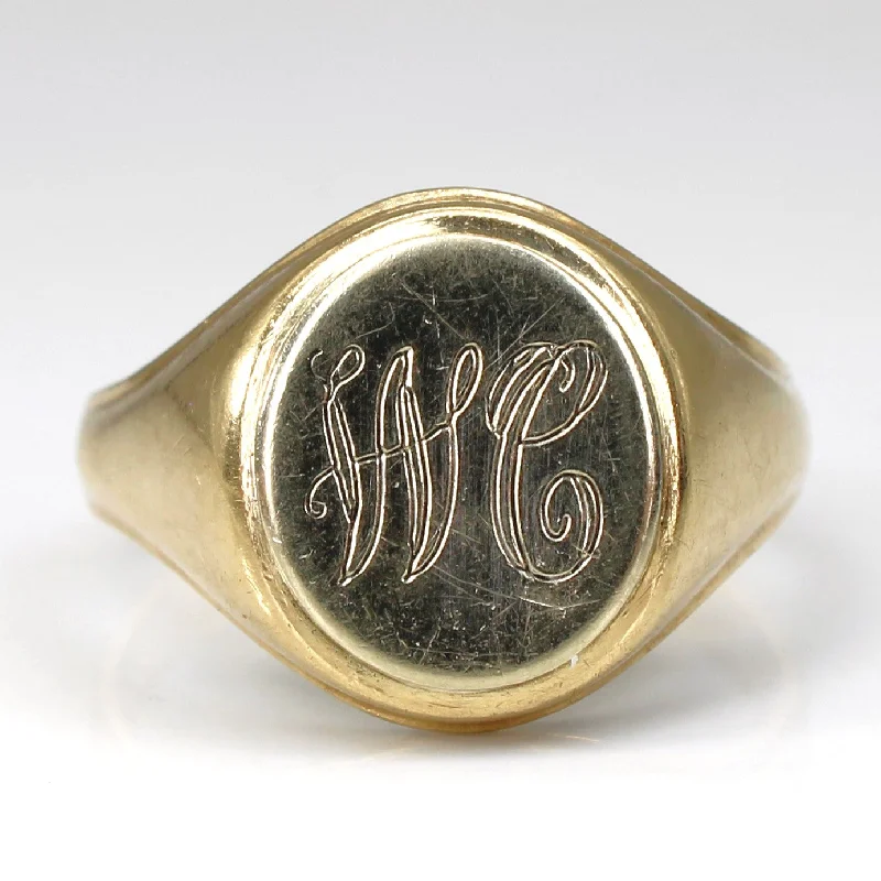 Two Tone Gold Signet Ring | SZ 10.75 |