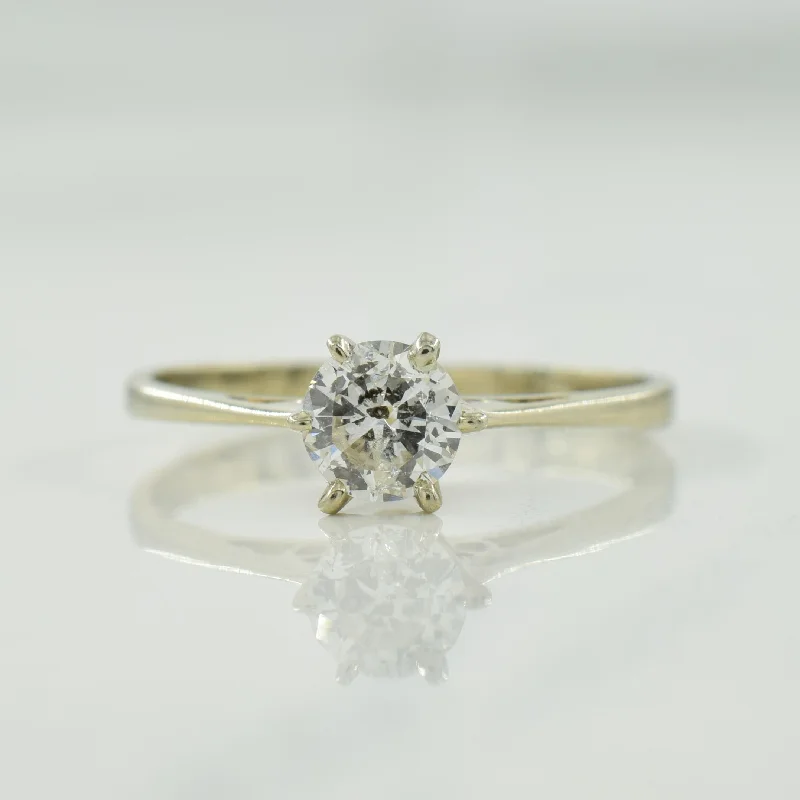 Solitaire Diamond Cathedral Ring | 0.44ct | SZ 7.5 |