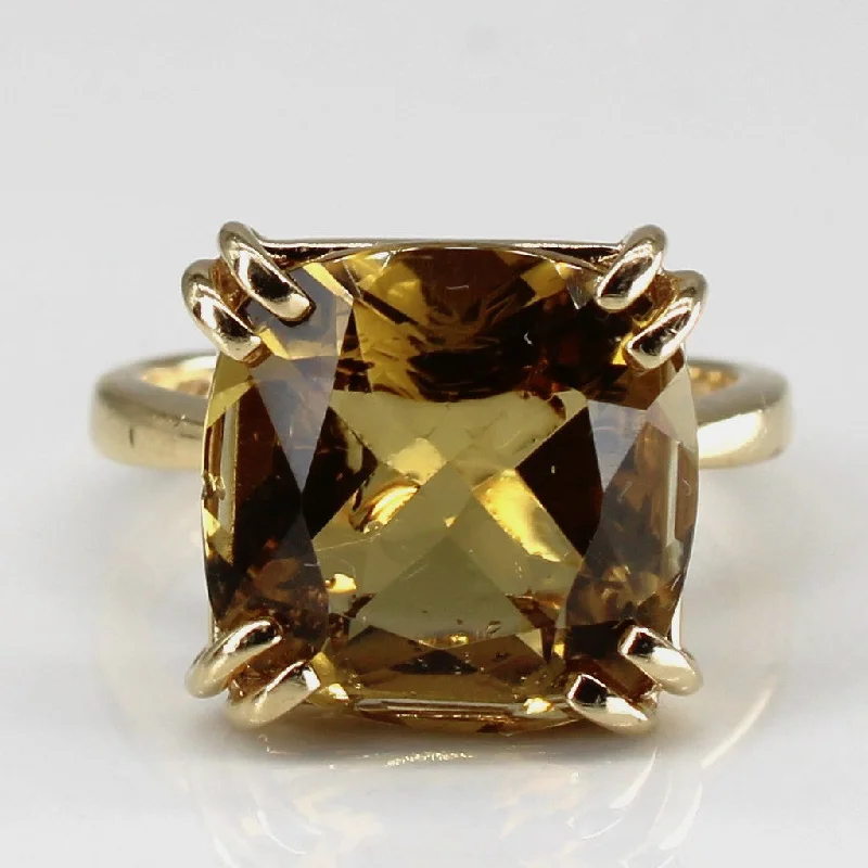 Citrine Cocktail 14k Ring | 4.22 ctw | SZ 4 |