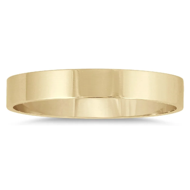 3mm Flat Comfort Fit Wedding Band in 10k Yellow Gold