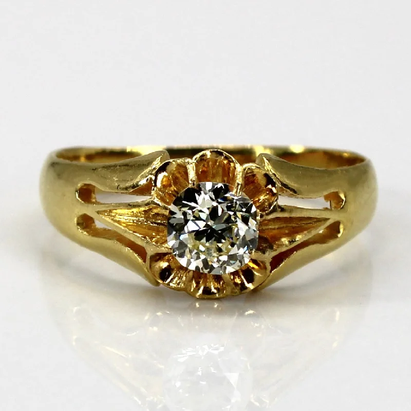 Claw Set Solitaire Diamond Vintage Ring | 0.37ct | SZ 5.5 |