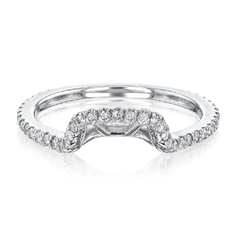 Annello by Kobelli 1/4ct TDW Diamond Curved Basket Shadow Wedding Band in 14k Gold ( Series)