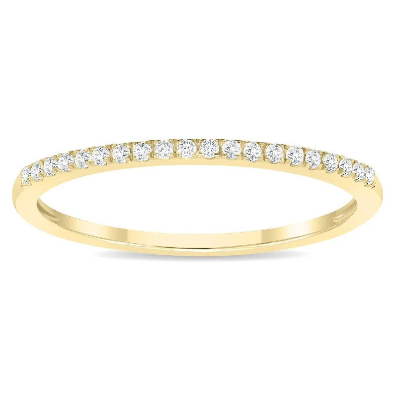 Women's 1/10 Carat TW Thin Diamond Wedding Band in 10K Yellow Gold