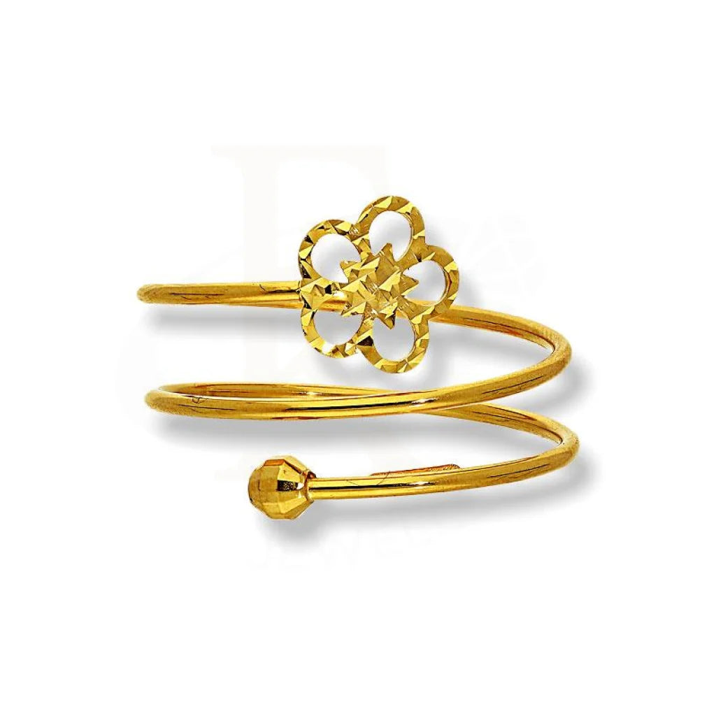 Gold Spiral Ring with Flower in 18KT - FKJRN18K2172