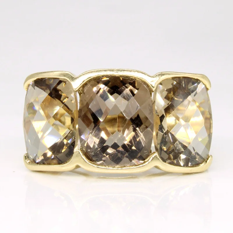 Smokey Quartz Cocktail Ring | 11.00ctw | SZ 8.75 |