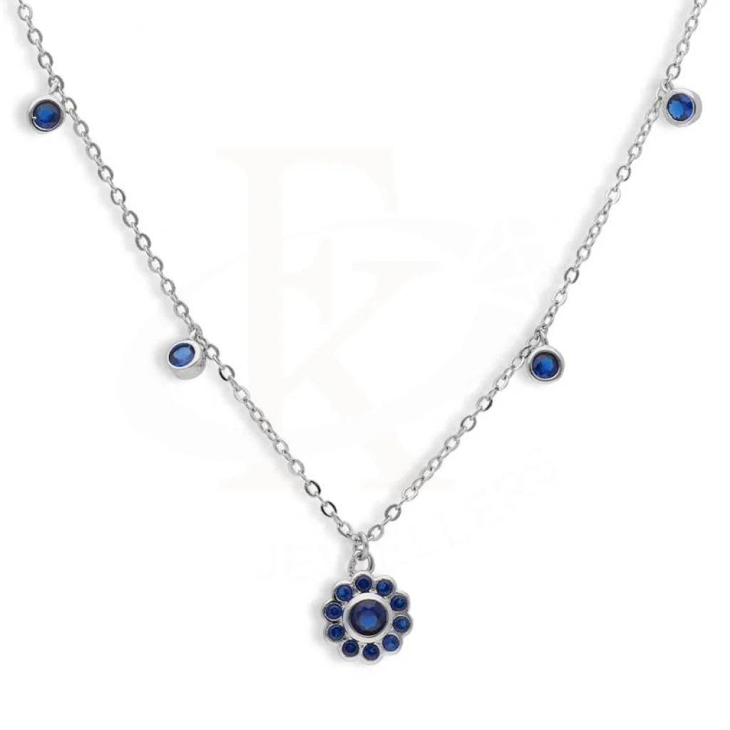 Sterling Silver 925 Flower Shaped Necklace - FKJNKLSL2955