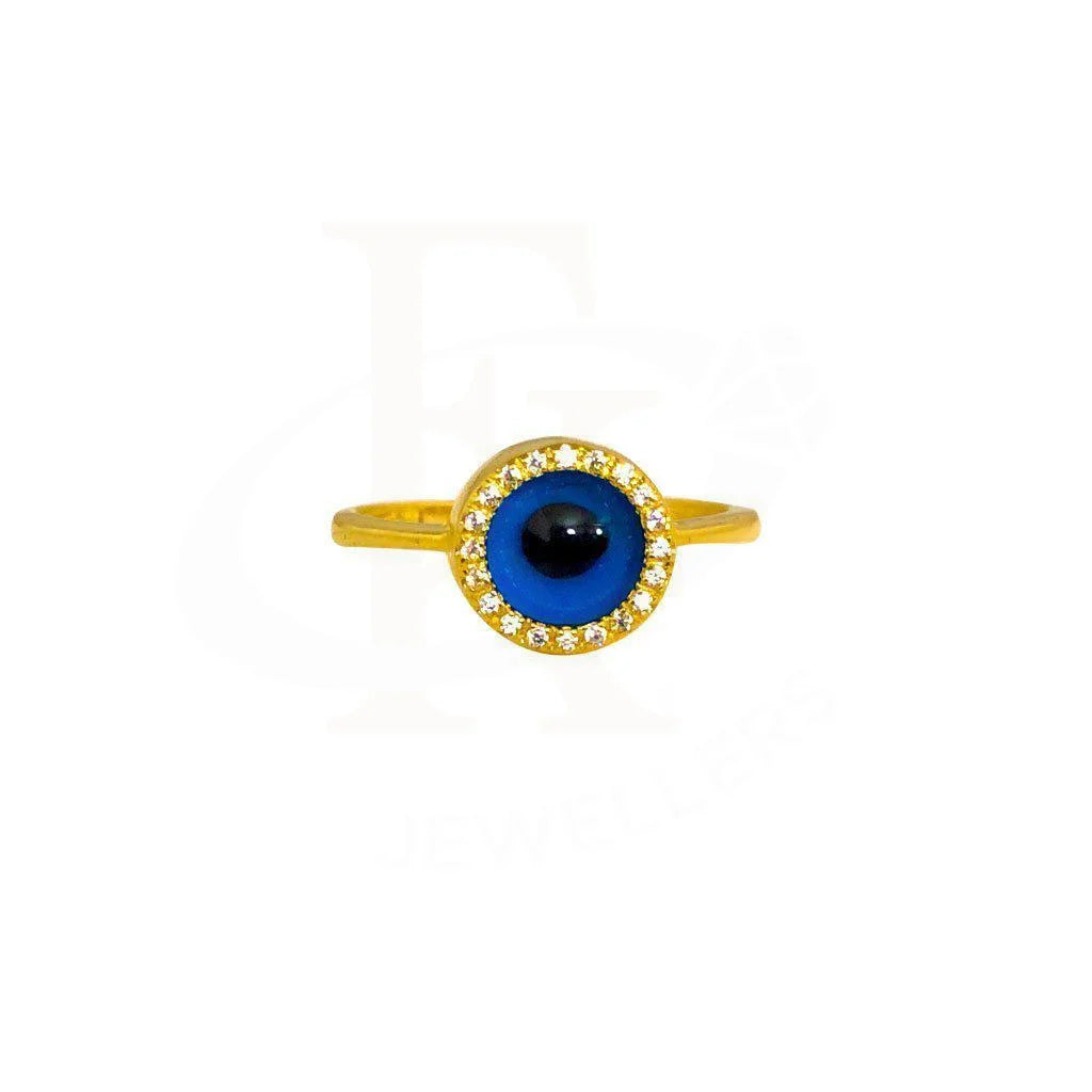 Gold Evil Eye Solitaire Ring 18KT - FKJRN2011