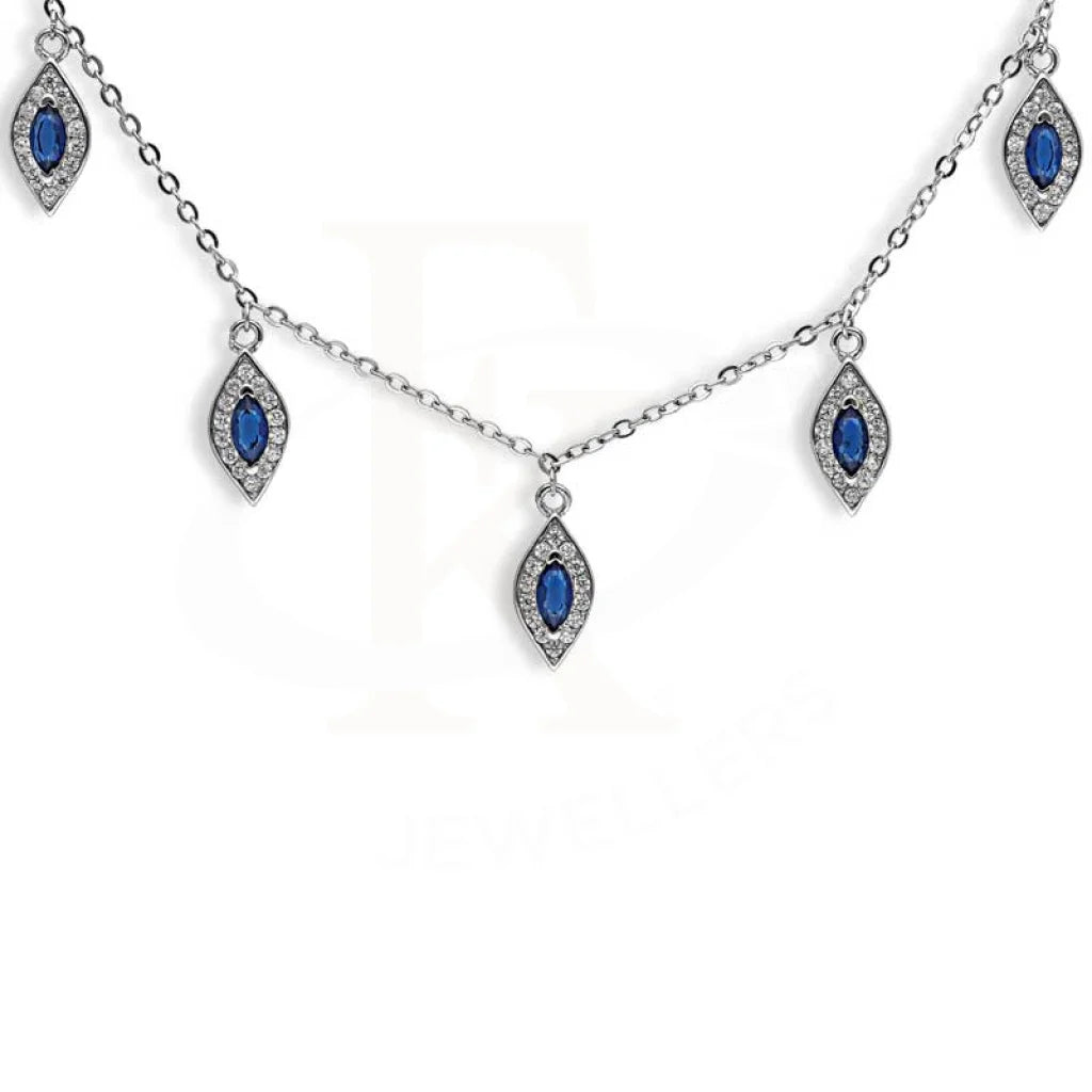 Sterling Silver 925 Marquise Shaped Necklace - FKJNKLSL2974