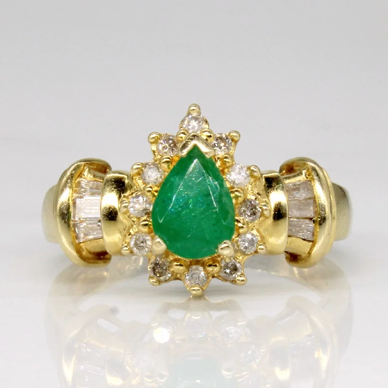 Emerald & Diamond 14k Ring | 0.50ct, 0.26ctw | SZ 5.5 |