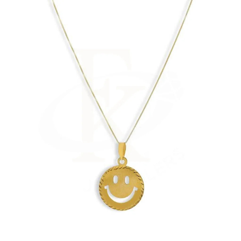 Gold Necklace (Chain With Smiley Face Pendant) 18KT - FKJNKL18K3114